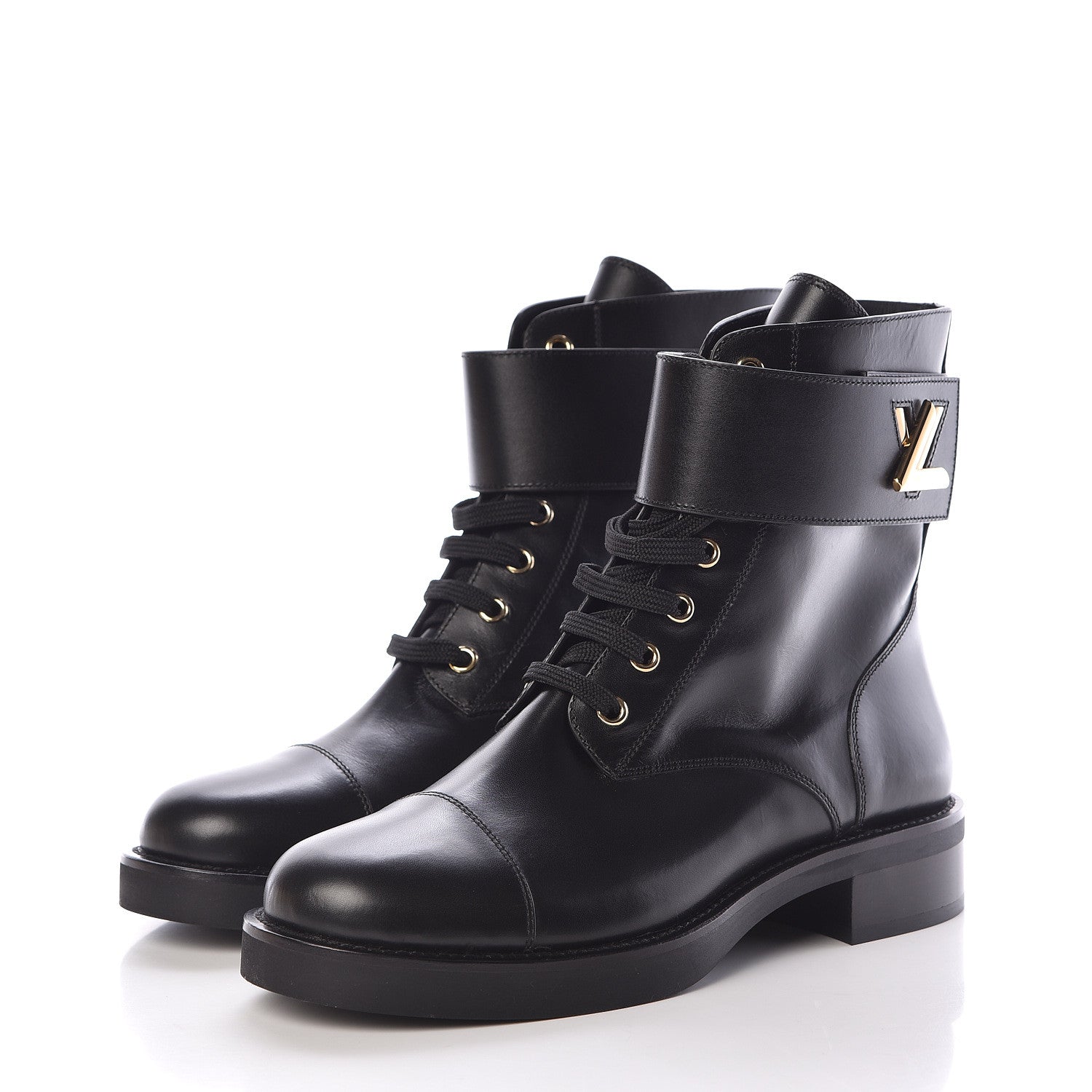 Louis Vuitton Calfskin Wonderland Ranger Boots 39 Black 3 of 9