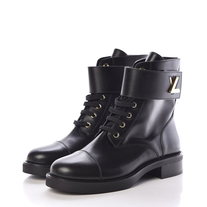 Louis Vuitton Calfskin Wonderland Ranger Boots 39 Black 3 of 9