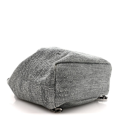 Chanel Canvas Large Deauville Backpack Charcoal 3 of 9