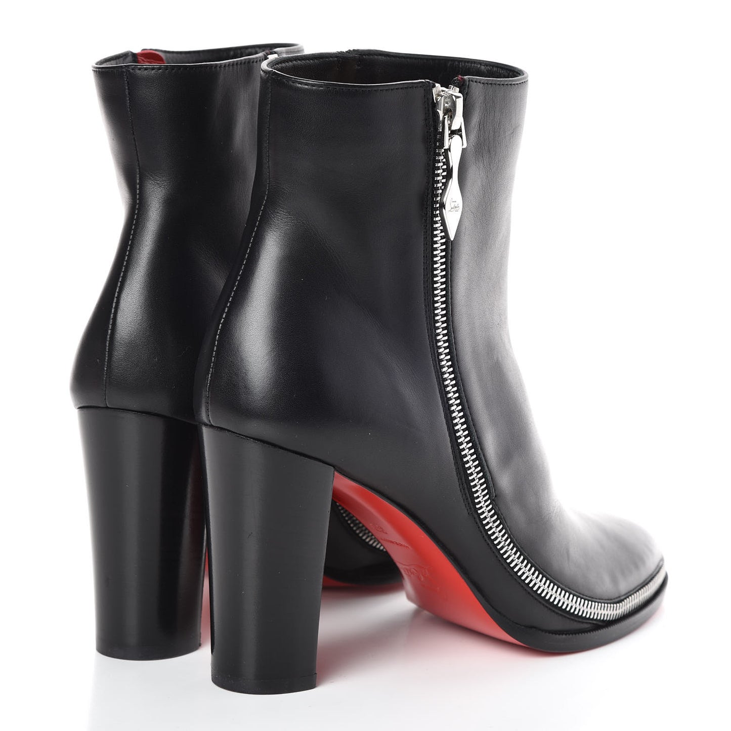 Calfskin Telezip 85 Ankle Bootie 39 Black