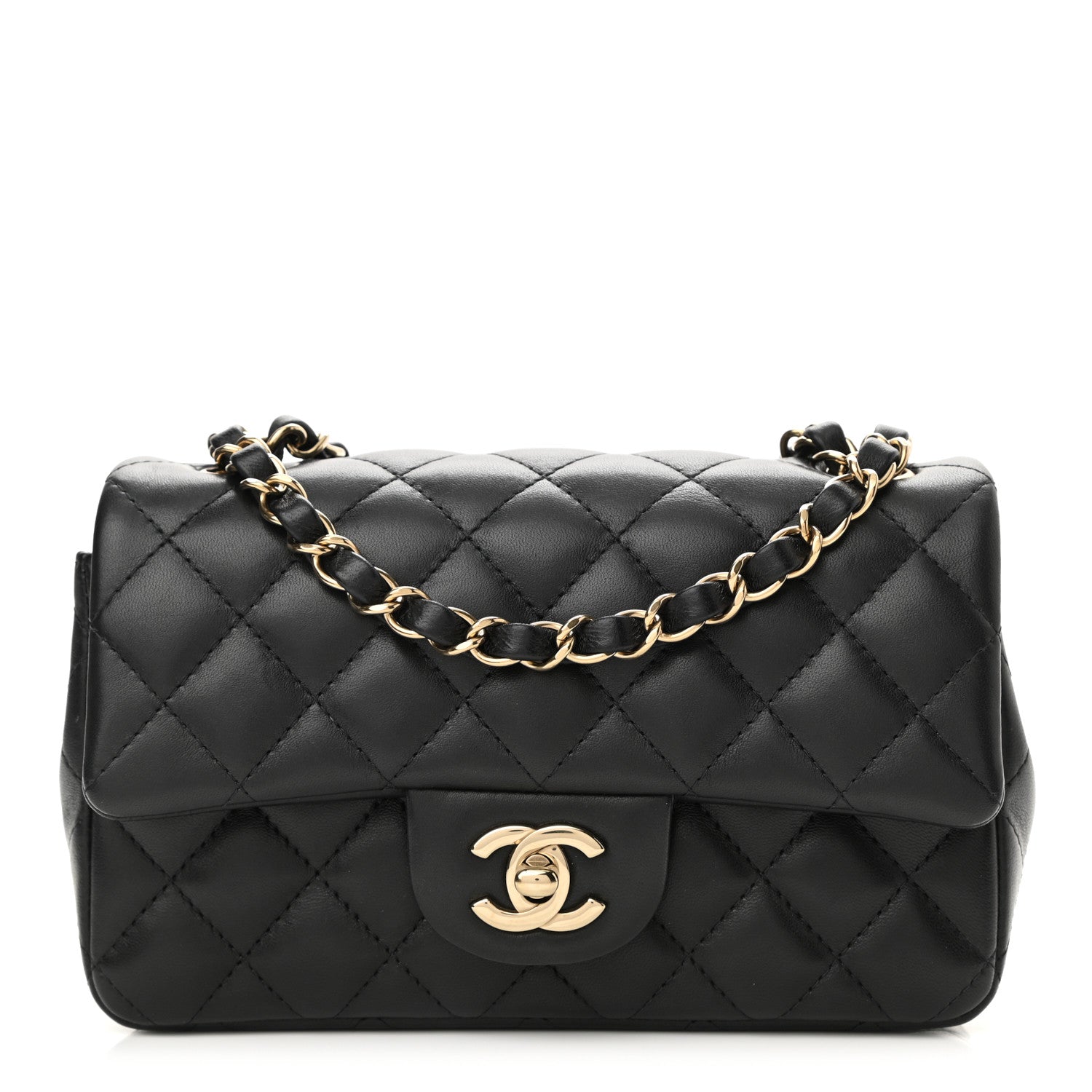 Chanel Lambskin Quilted Mini Rectangular Flap Black 1 of 11
