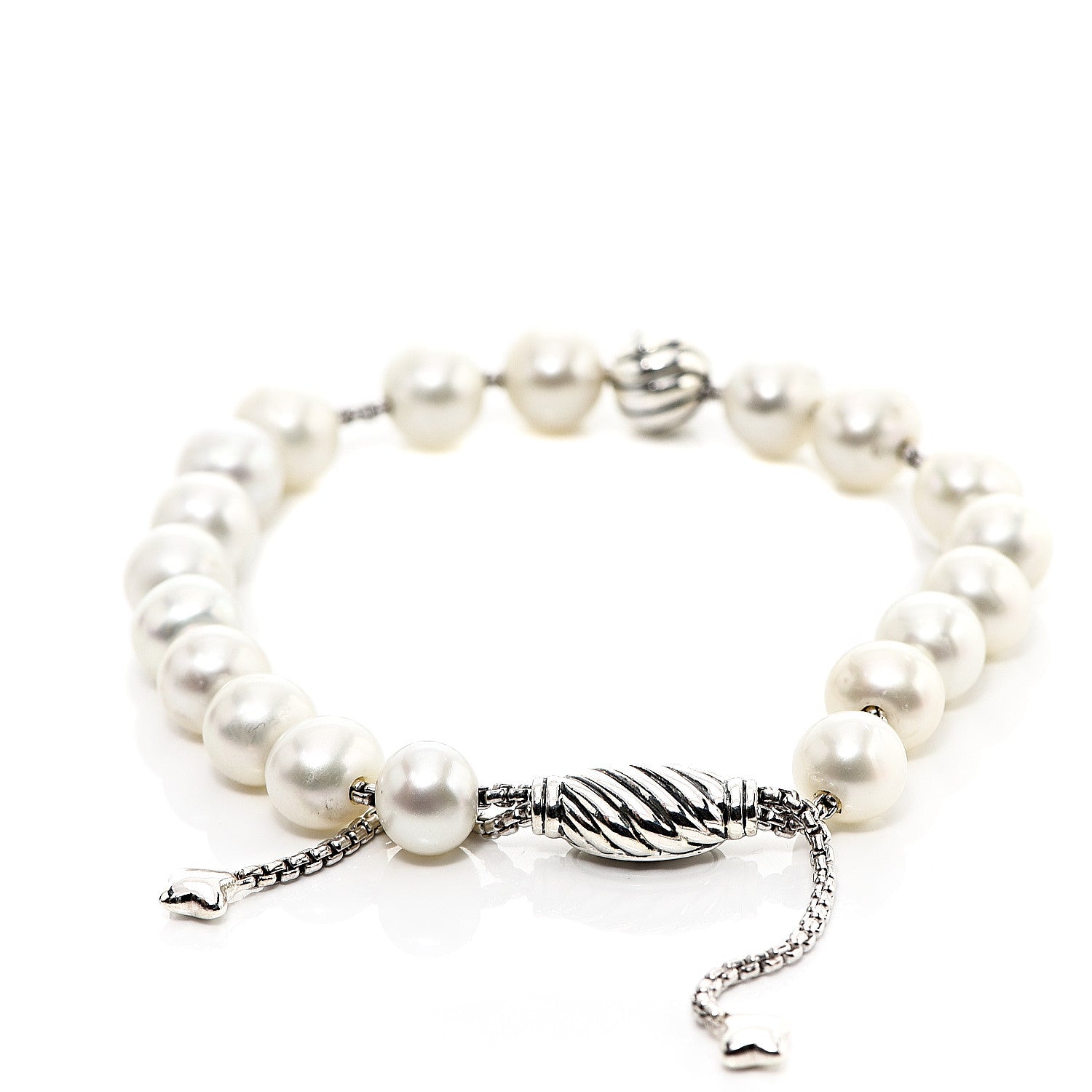 David Yurman Sterling Silver Pearl 8mm Spiritual Bead Bracelet 2 of 3