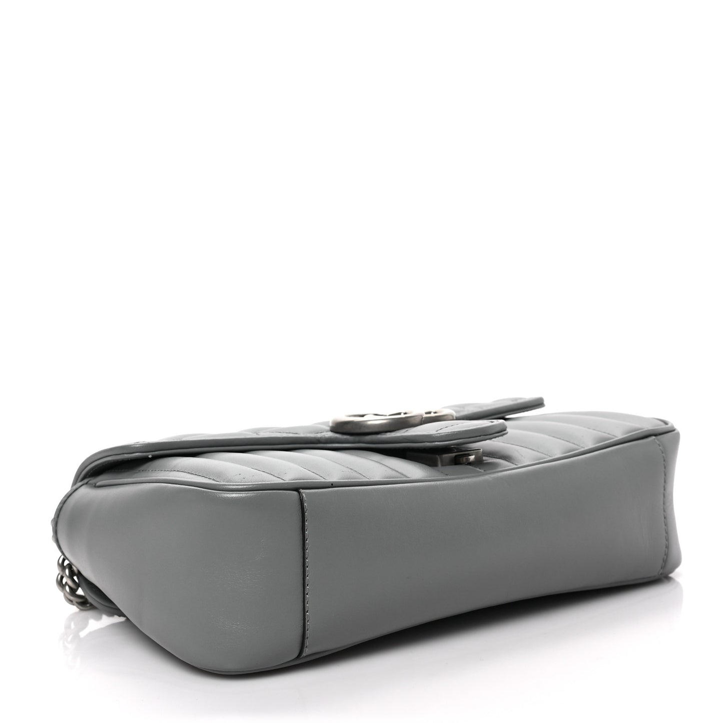 Calfskin Matelasse Aria Small GG Marmont Shoulder Bag Deep Grey