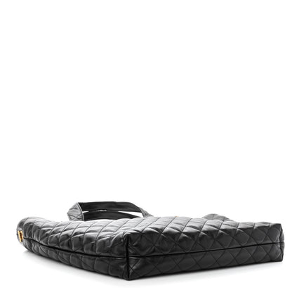 Saint Laurent Lambskin Quilted Maxi Icare Shopping Tote Black 5 of 9
