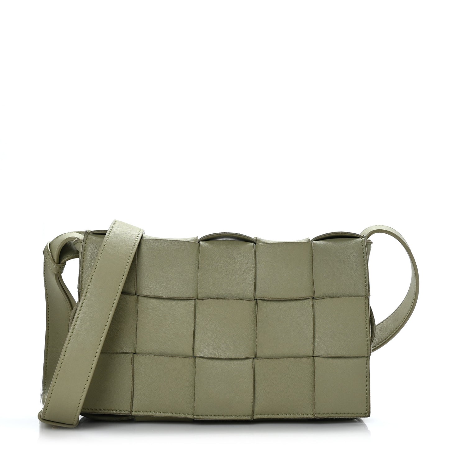 Lambskin Maxi Intrecciato Cassette Crossbody Bag Travertine