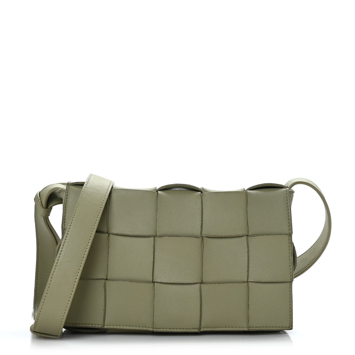 Bottega Veneta Lambskin Maxi Intrecciato Cassette Crossbody Bag Travertine 1 of 7