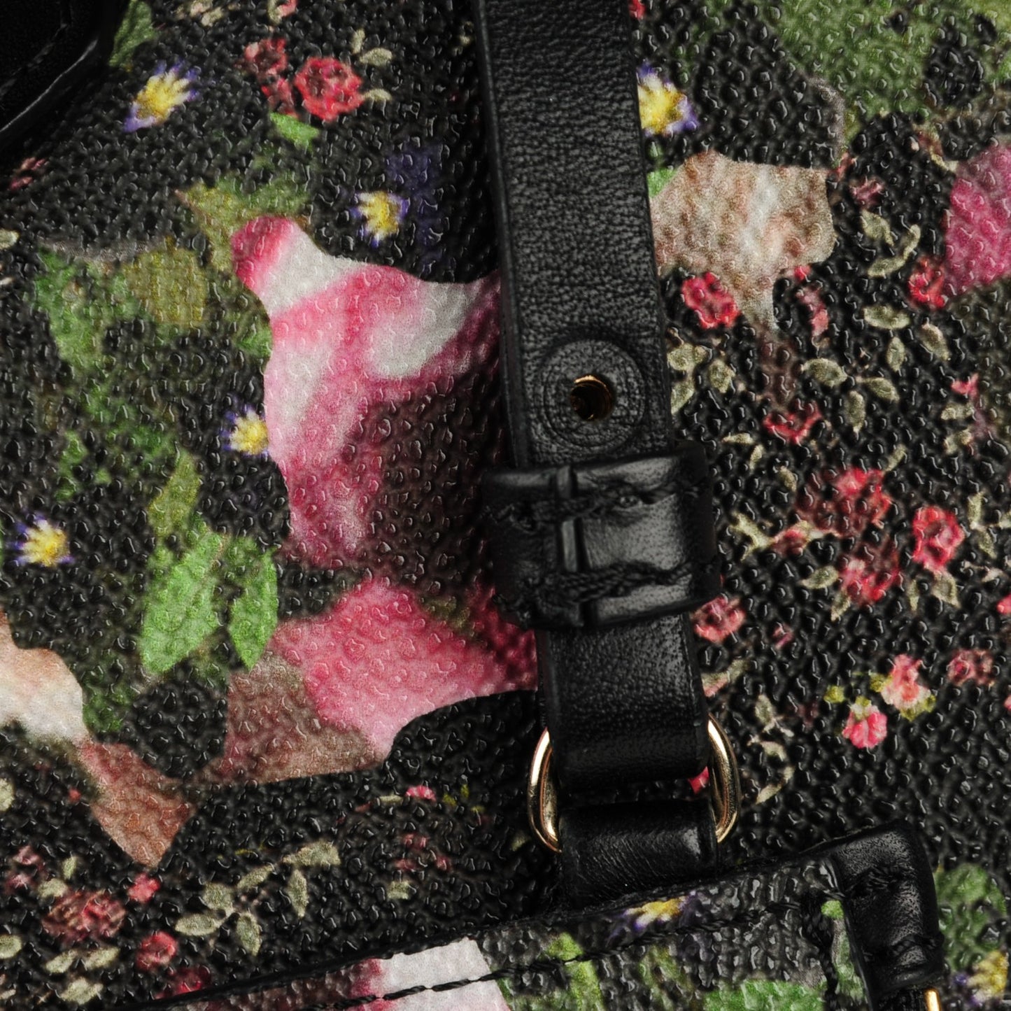 Coated Canvas Roses Camouflage Print Large Antigona Tote Black