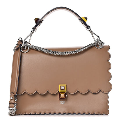 Fendi Vitello Liberty Scalloped Studded Kan I Shoulder Bag Sand 1 of 12
