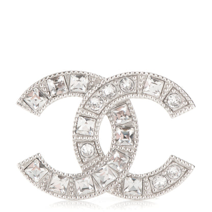 Chanel Crystal CC Mini Brooch Silver 1 of 4