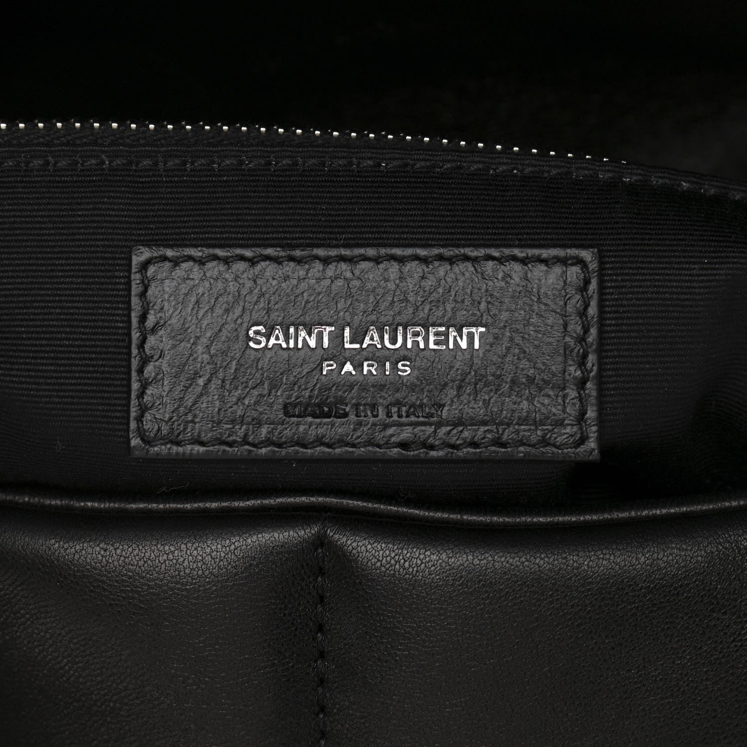 Saint Laurent Lambskin Quilted Medium Loulou Puffer Monogram Chain Satchel Black 7 of 10