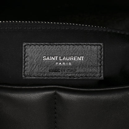 Saint Laurent Lambskin Quilted Medium Loulou Puffer Monogram Chain Satchel Black 7 of 10