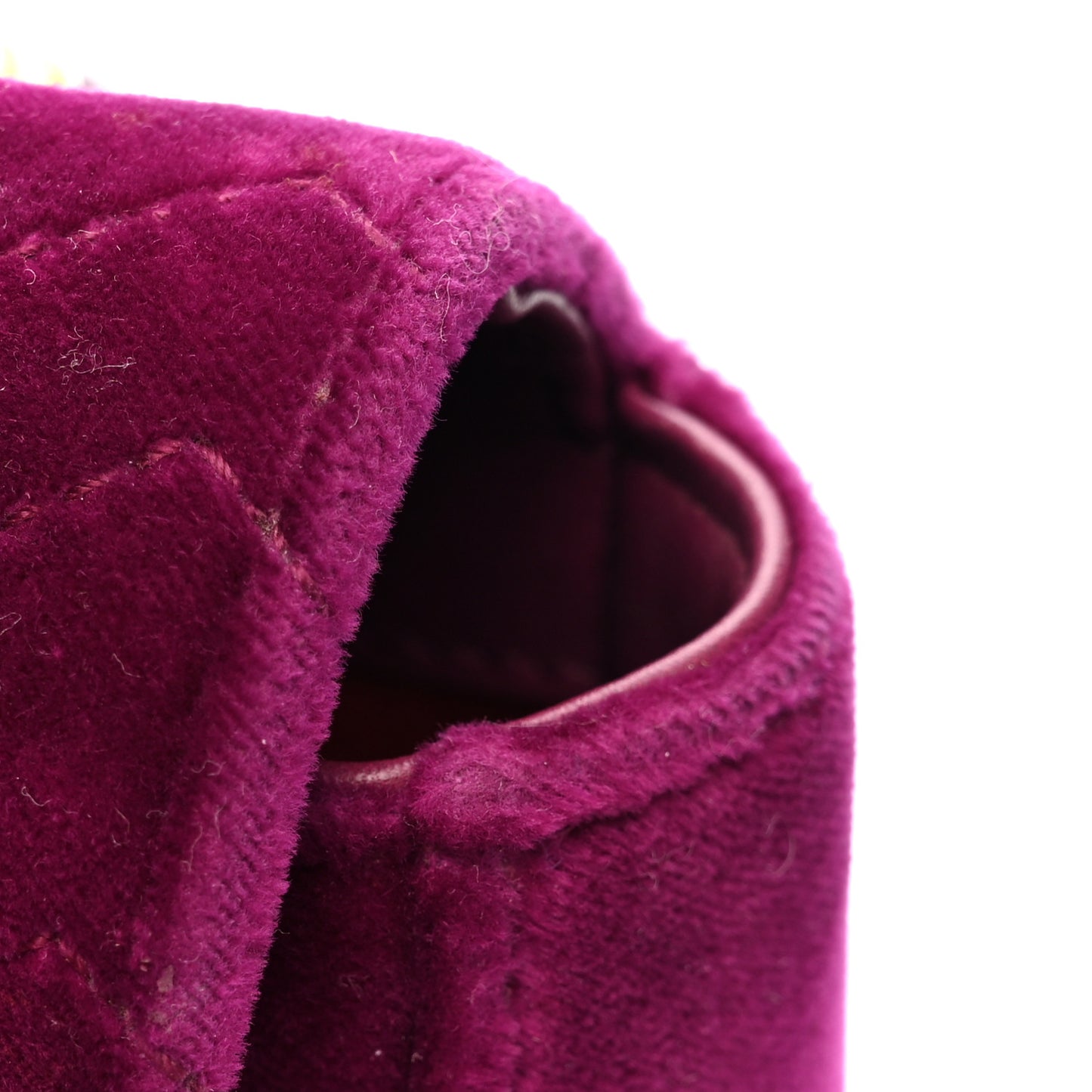 Velvet Matelasse Small GG Marmont Shoulder Bag Fuchsia Violet Cyclamen
