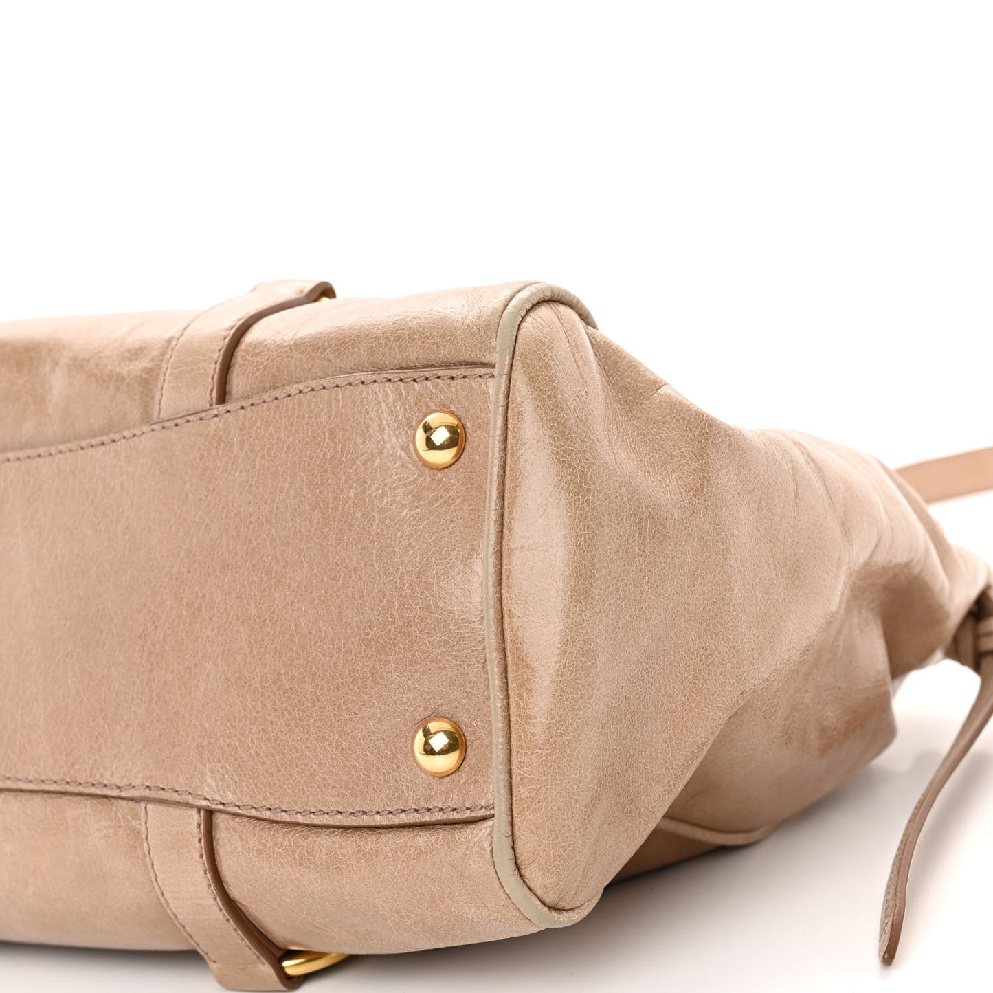 Vitello Shine Double Zip Tote Cammeo