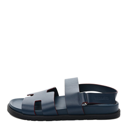 Hermes Calfskin Mens Genius Sandals 42.5 Marine 1 of 9