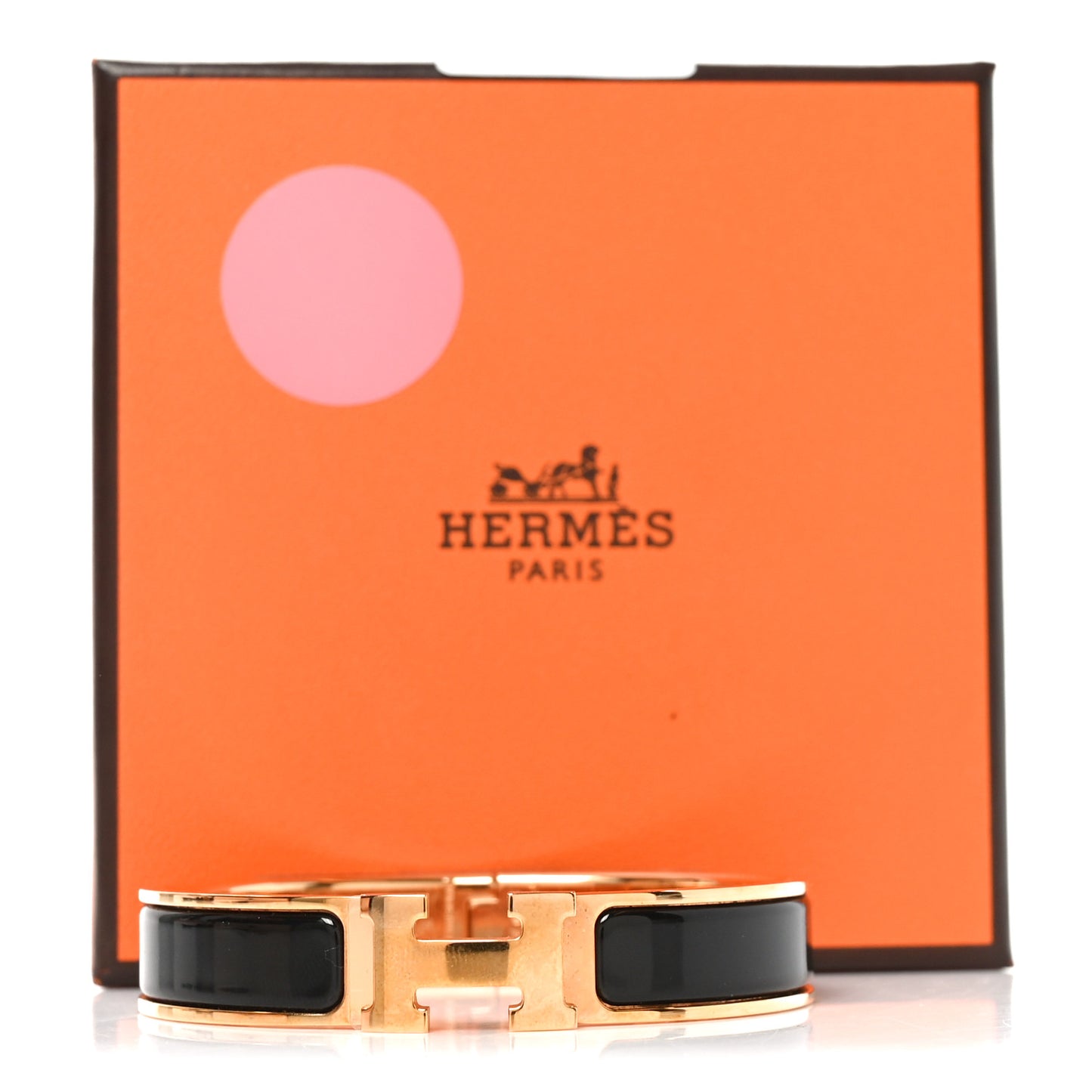 Enamel Narrow Clic Clac H Bracelet PM Black