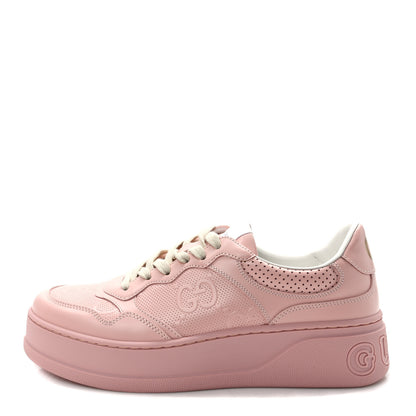 Gucci Calfskin GG Tennis Embossed Womens Platform 55mm Sneakers 40 Powder Pink 1 of 9