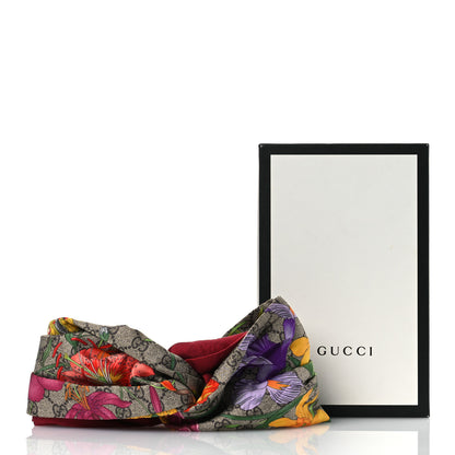 Gucci Silk Monogram Flora Print Headband M Red 7 of 7