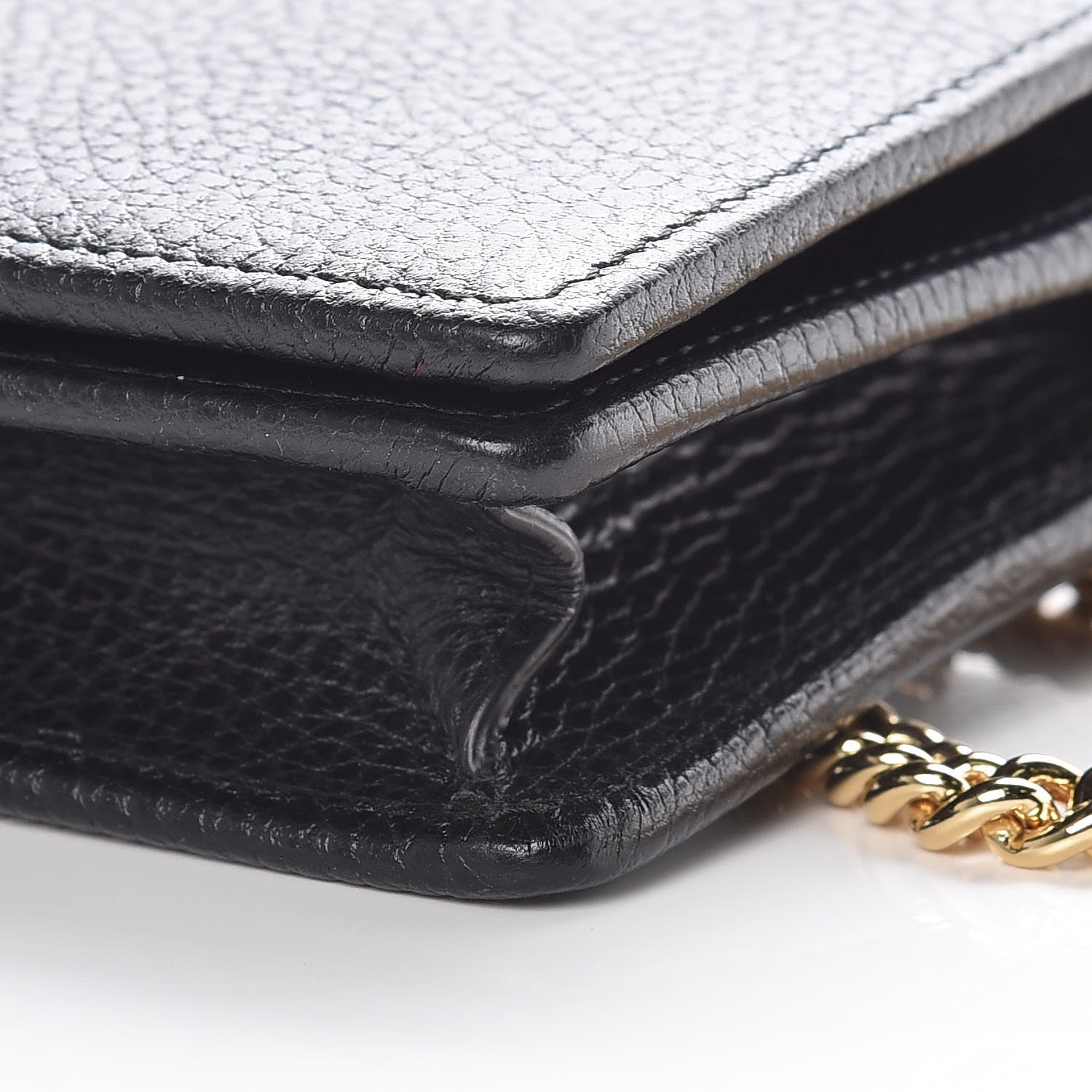 Gucci Calfskin Mini GG Marmont Chain Wallet Black 9 of 10