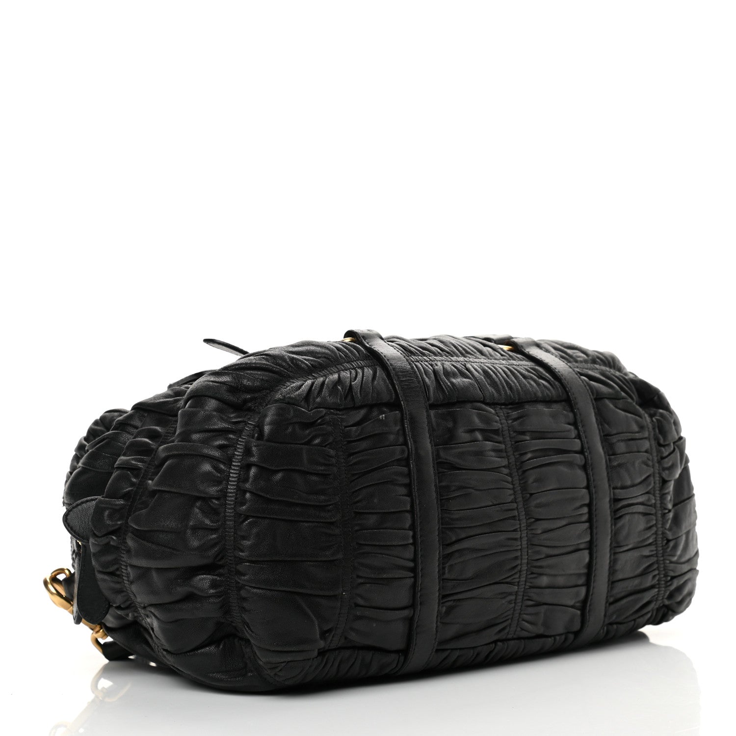 Prada Nappa Gaufre Buckle Bowler Black 3 of 20