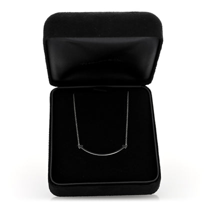 Tiffany 18K White Gold Small T Smile Pendant Necklace 5 of 5