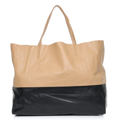 Celine Lambskin Horizontal Bi-Cabas Nude Black 1 of 7