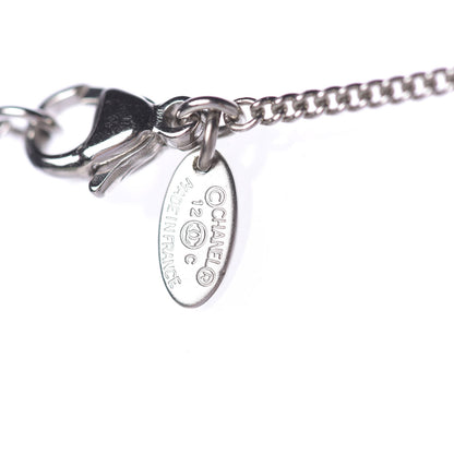 Chanel Crystal CC Pendant Necklace Silver 6 of 7