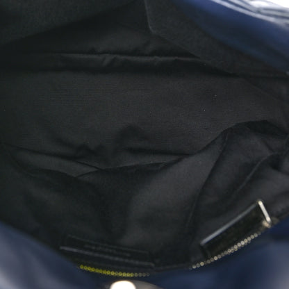 Saint Laurent Lambskin Quilted Medium Loulou Puffer Monogram Chain Satchel Deep Marine 5 of 10