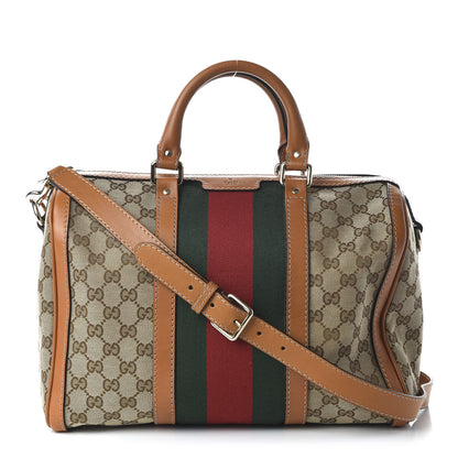 Gucci Monogram Vintage Web Medium Boston Tobacco 1 of 10