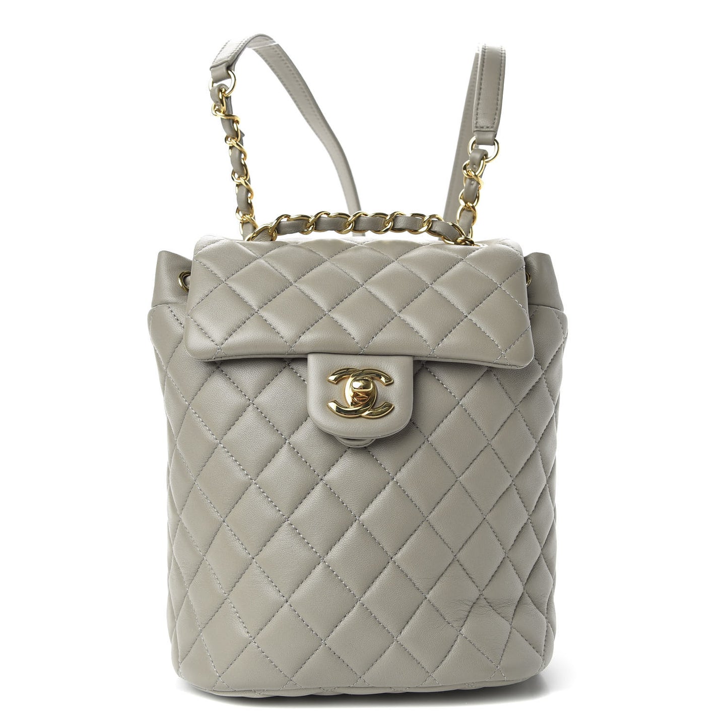 Calfskin Quilted Mini Urban Spirit Backpack Grey