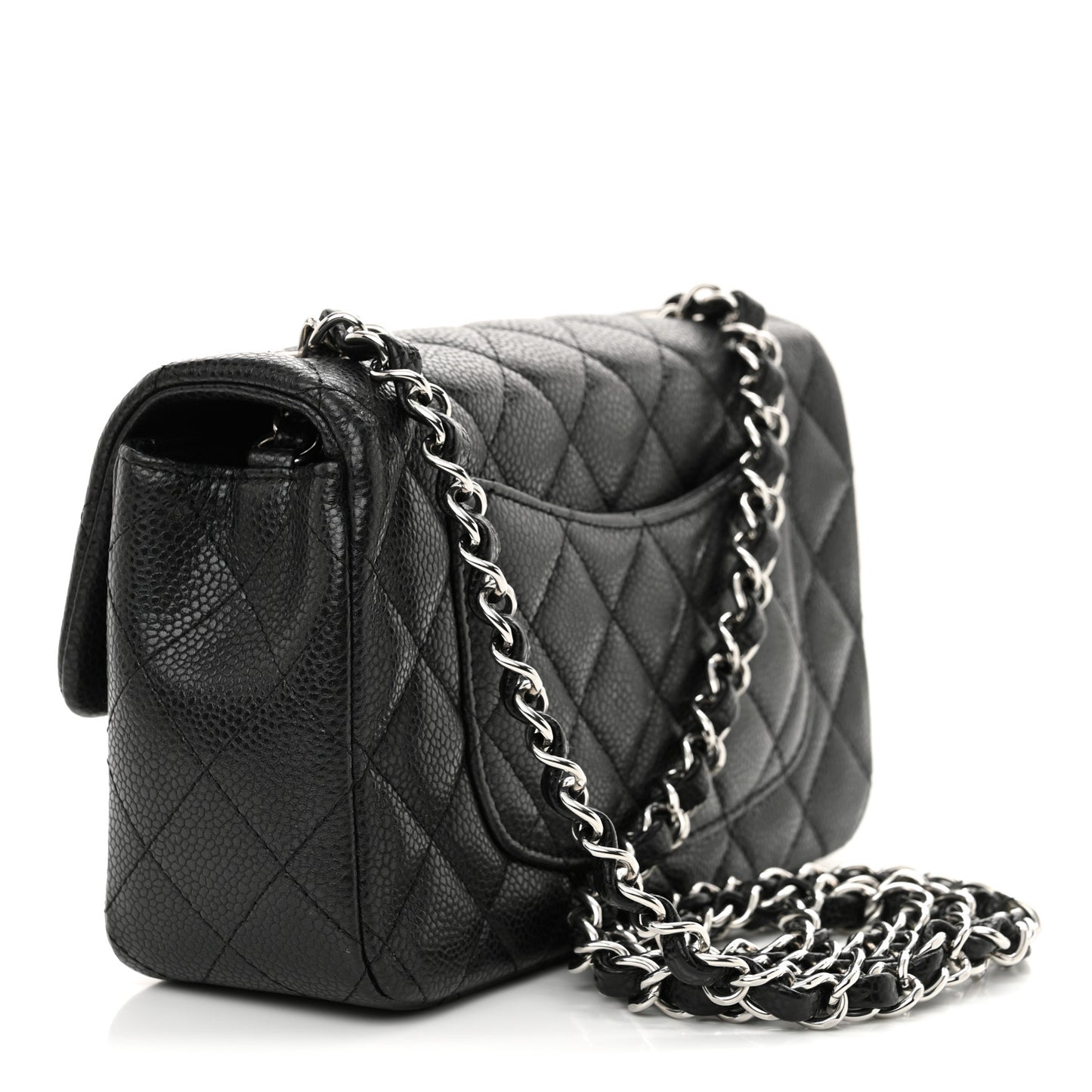 Caviar Quilted Mini Rectangular Flap Black