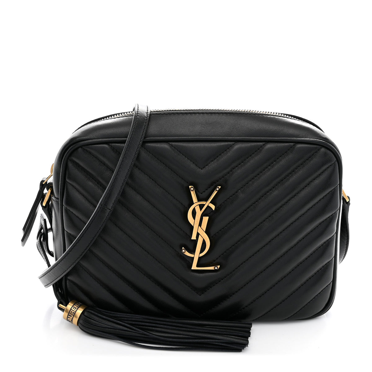 Saint Laurent Calfskin Matelasse Monogram Lou Camera Bag Black 1 of 10