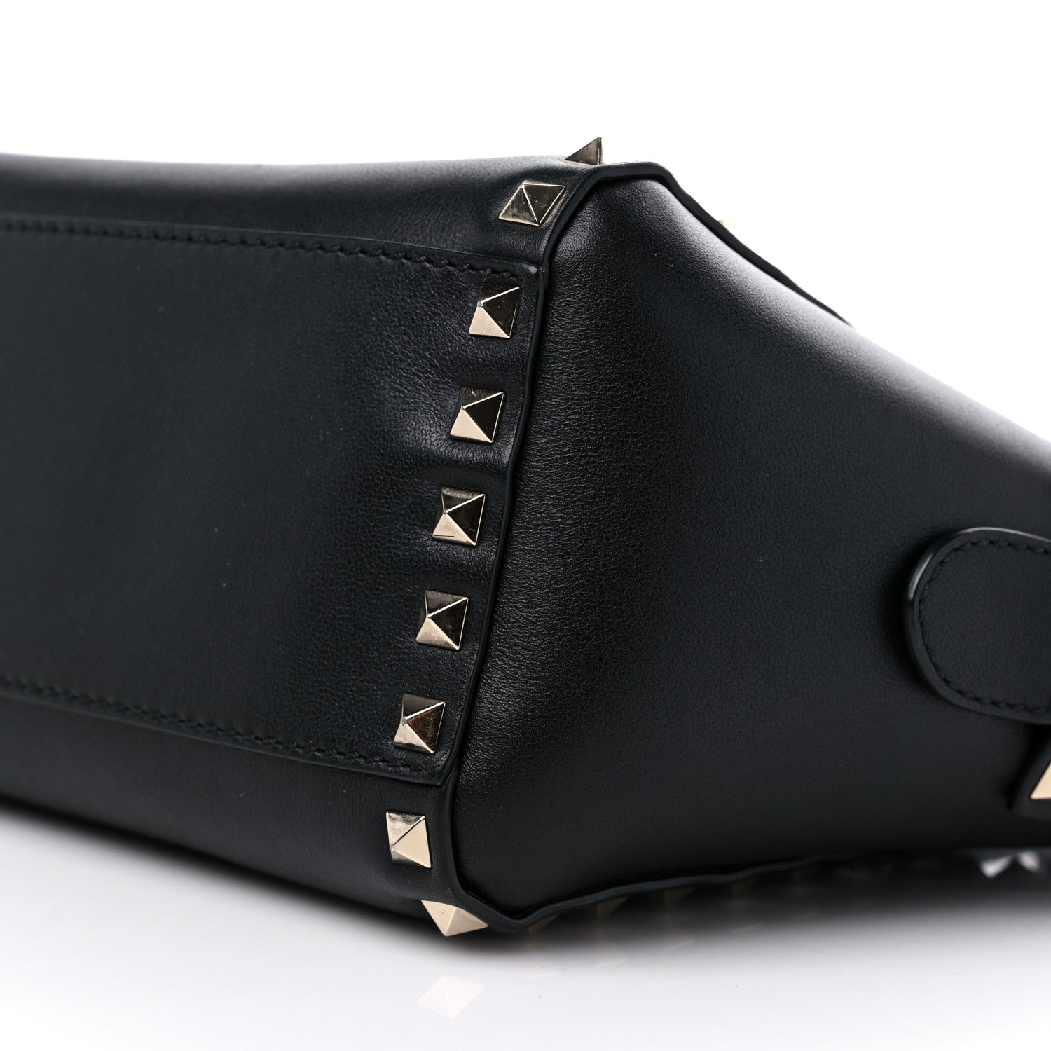 Valentino Garavani Vitello Mini Rockstud Double Handle Tote Black 8 of 8