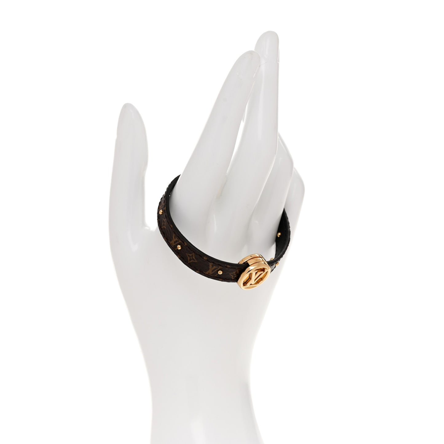 Monogram LV Circle Reversible Bracelet 17 Black