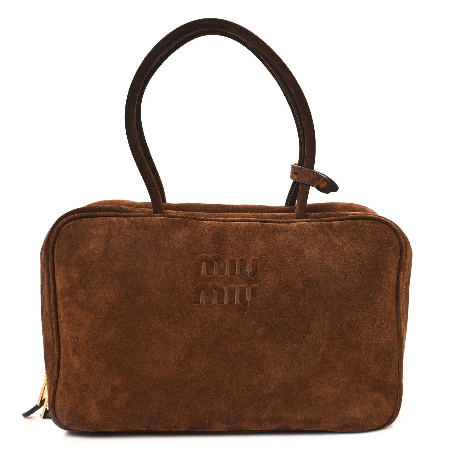 Miu Miu Camoscio Beau Top Handle Bag Cocoa Brown 1 of 11