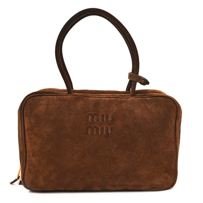 Miu Miu Camoscio Beau Top Handle Bag Cocoa Brown 1 of 11