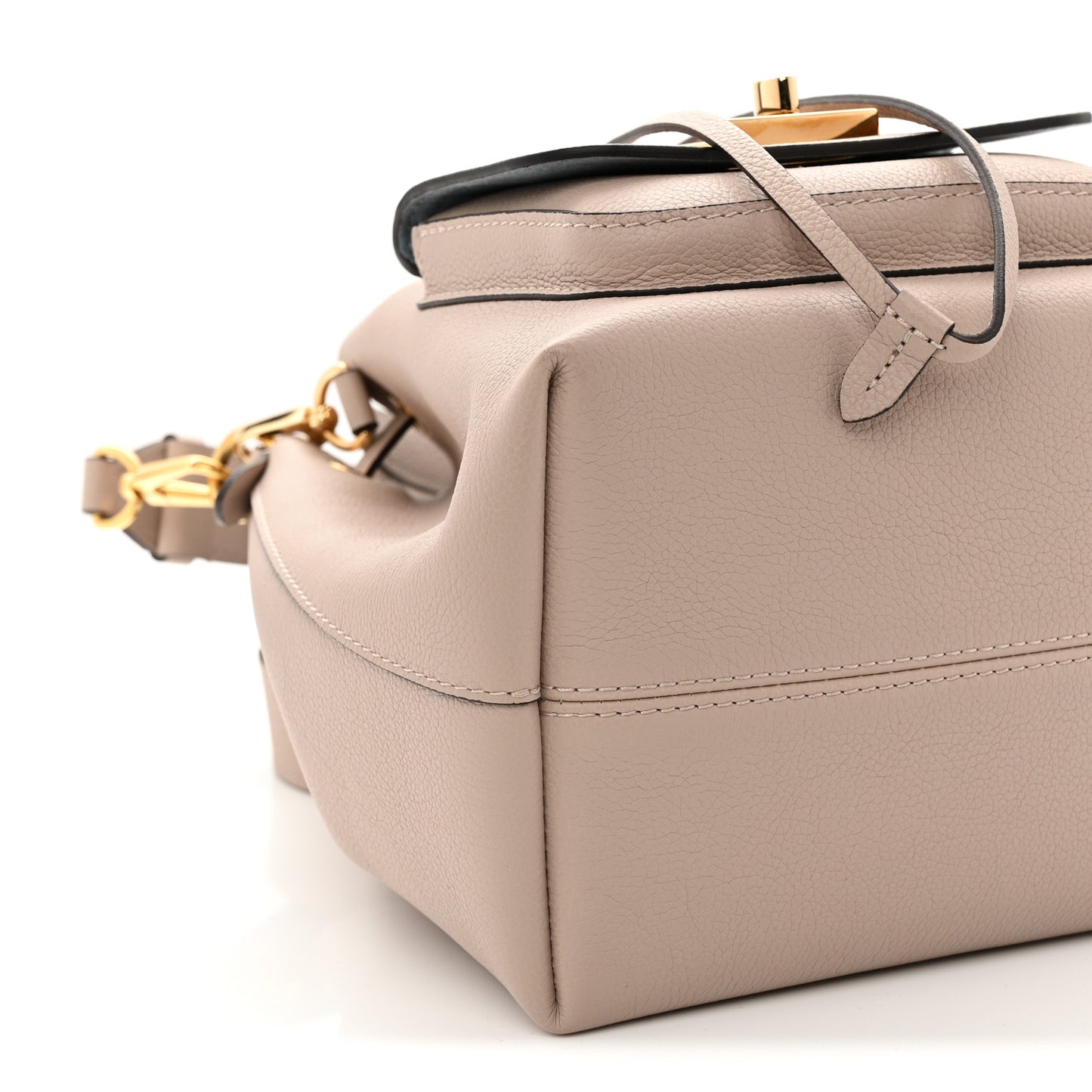 Calfskin Lockme Bucket MM Greige