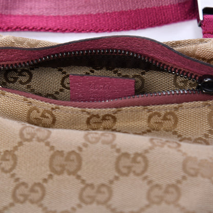 Gucci GG Monogram Web Double Pocket Belt Bag Pink 9 of 10