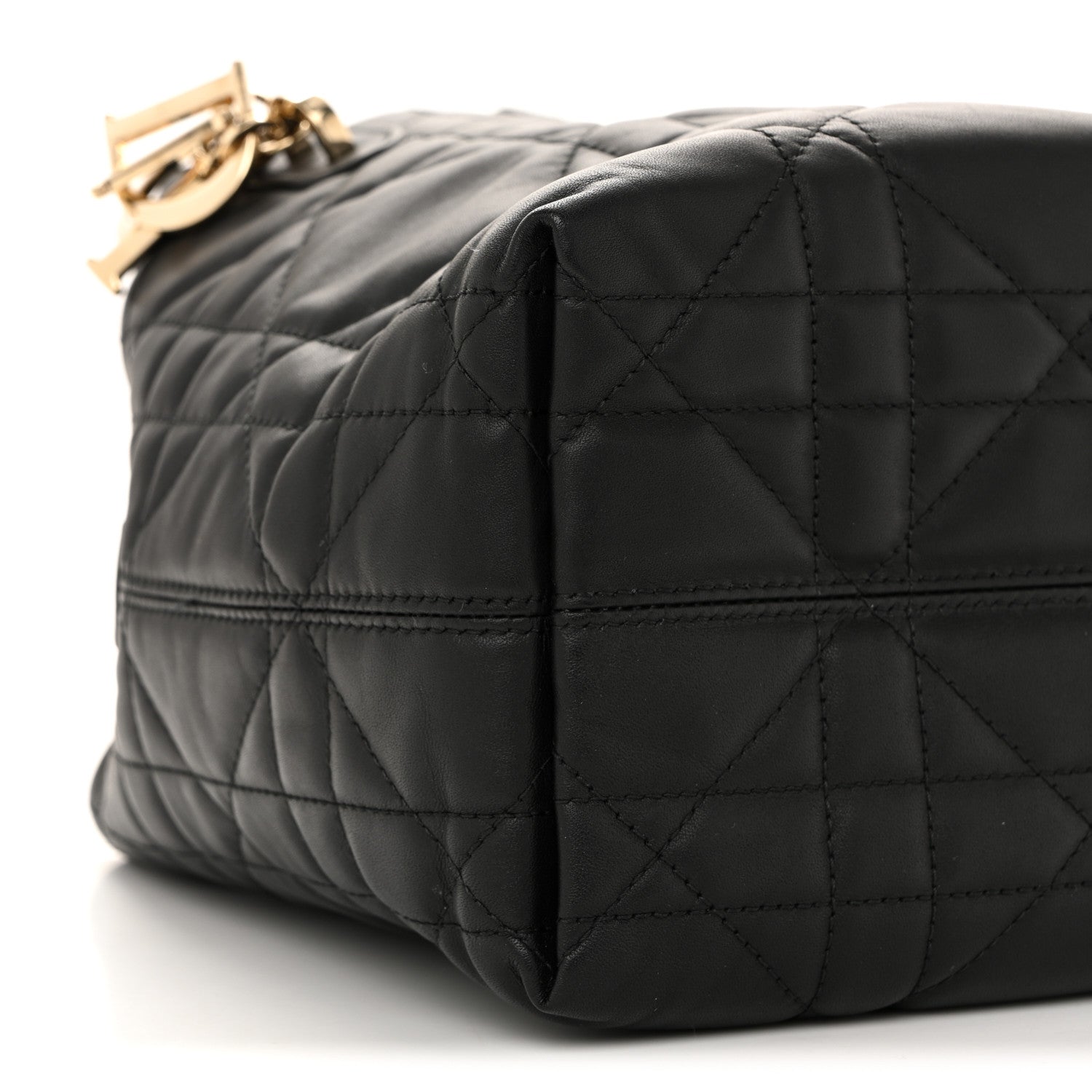 Christian Dior Calfskin Macrocannage Small Toujours Vertical Tote Black 9 of 12