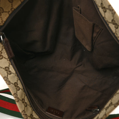 Gucci Monogram Web Medium Flat Messenger Bag Brown 4 of 6