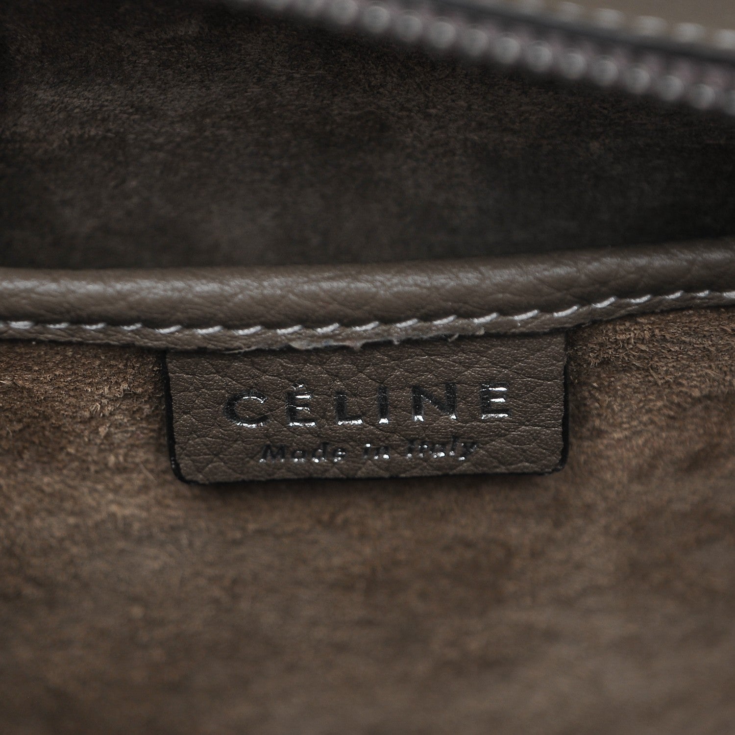 Celine Drummed Calfskin Nano Luggage Souris 6 of 6