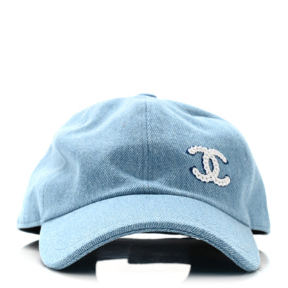 Chanel Cotton Sequin CC Cap Hat Blue 4 of 8