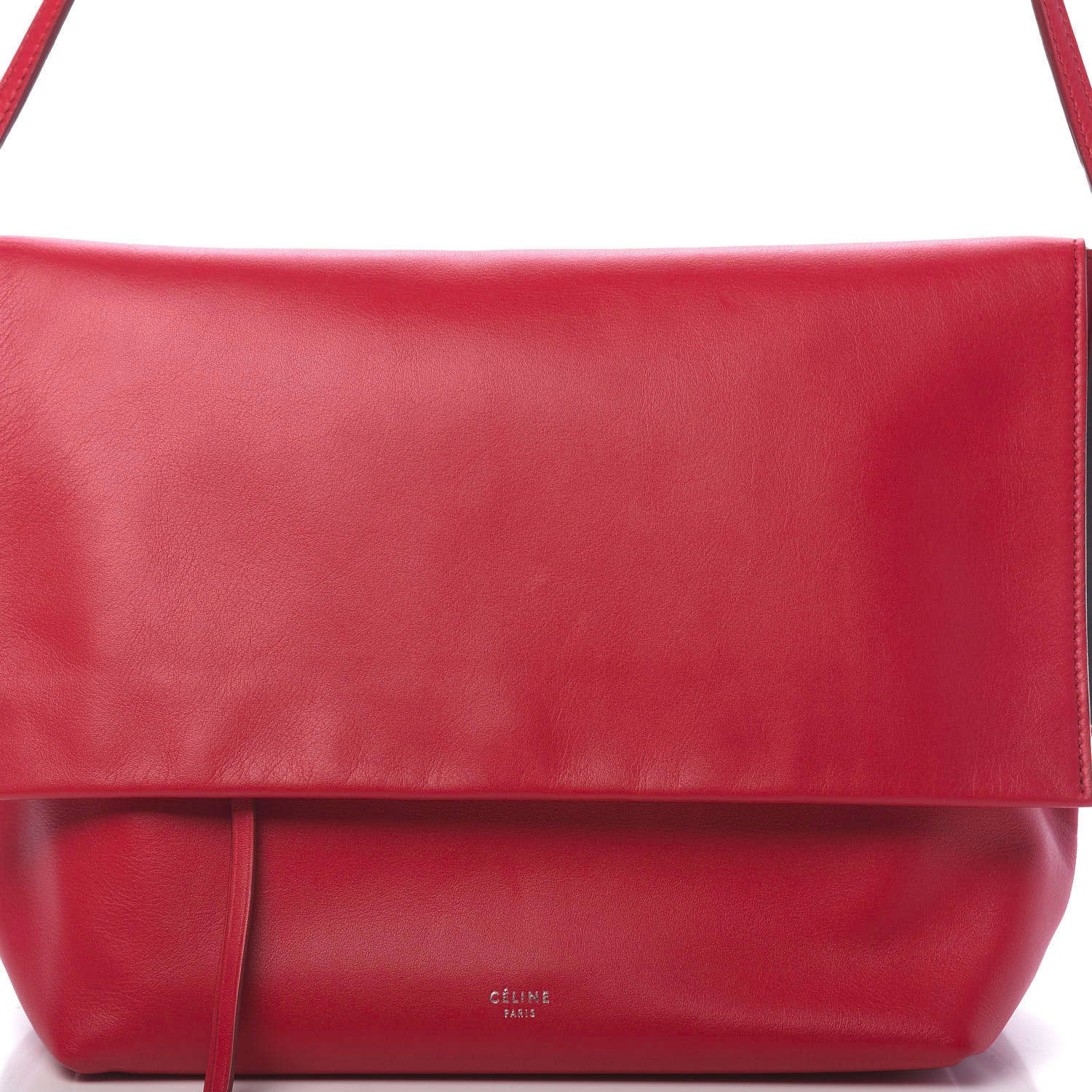 Celine Smooth Calfskin Flap Clasp Bag Bright Red 12 of 12
