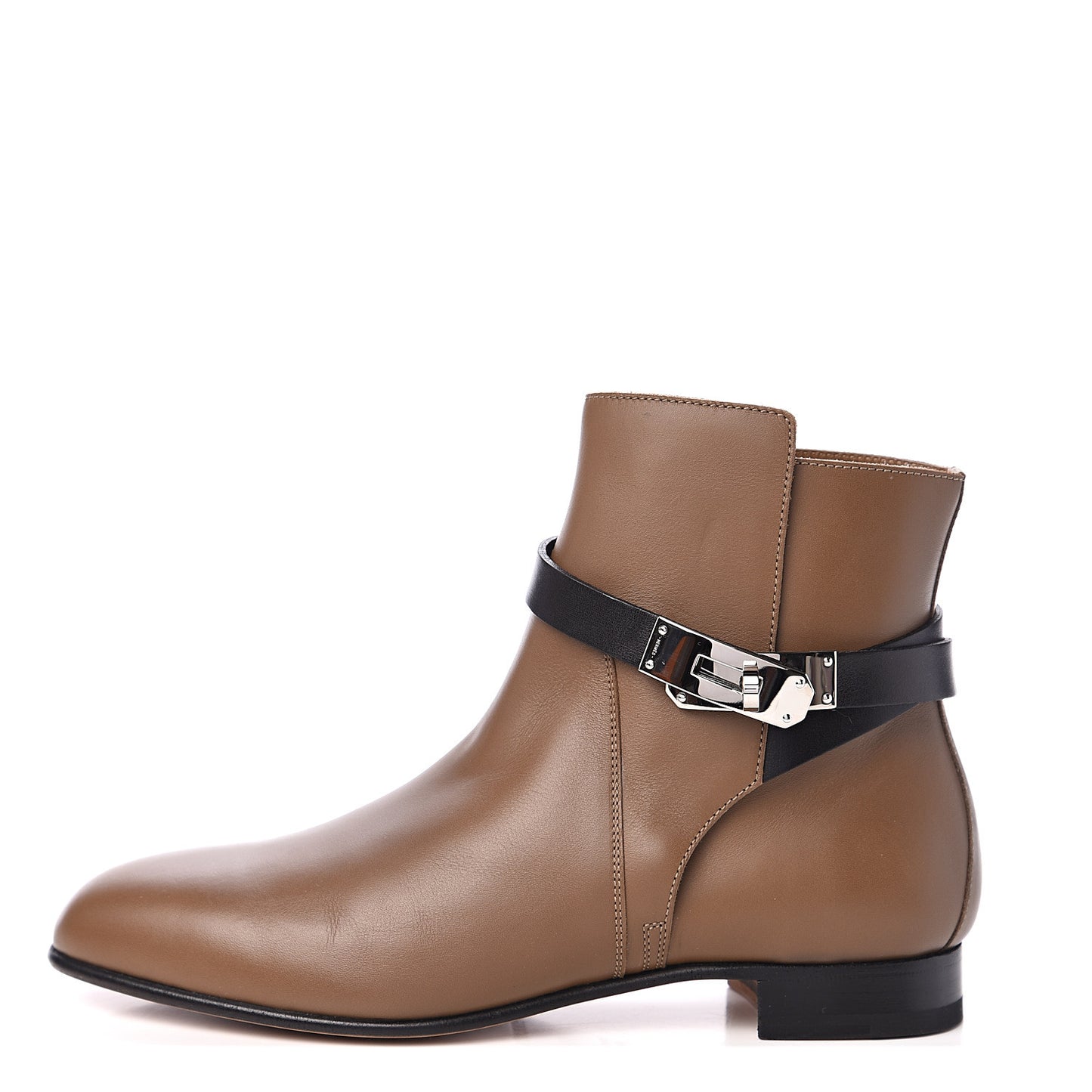 Calfskin Neo Low Boots 38 Taupe Black