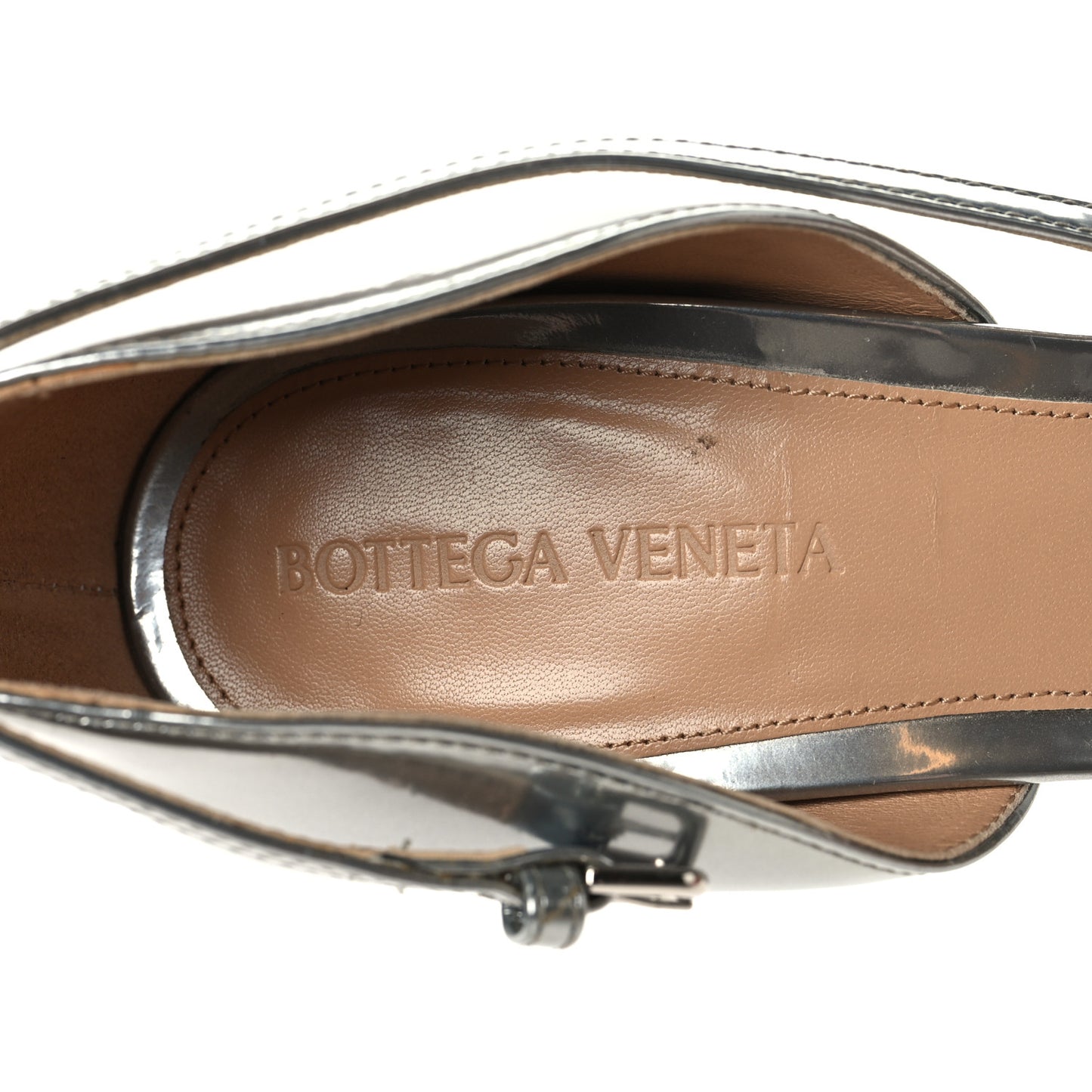 Mirror Calfskin Stretch 90mm Sandals 39 Silver