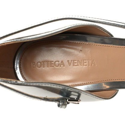 Bottega Veneta Mirror Calfskin Stretch 90mm Sandals 39 Silver 8 of 9