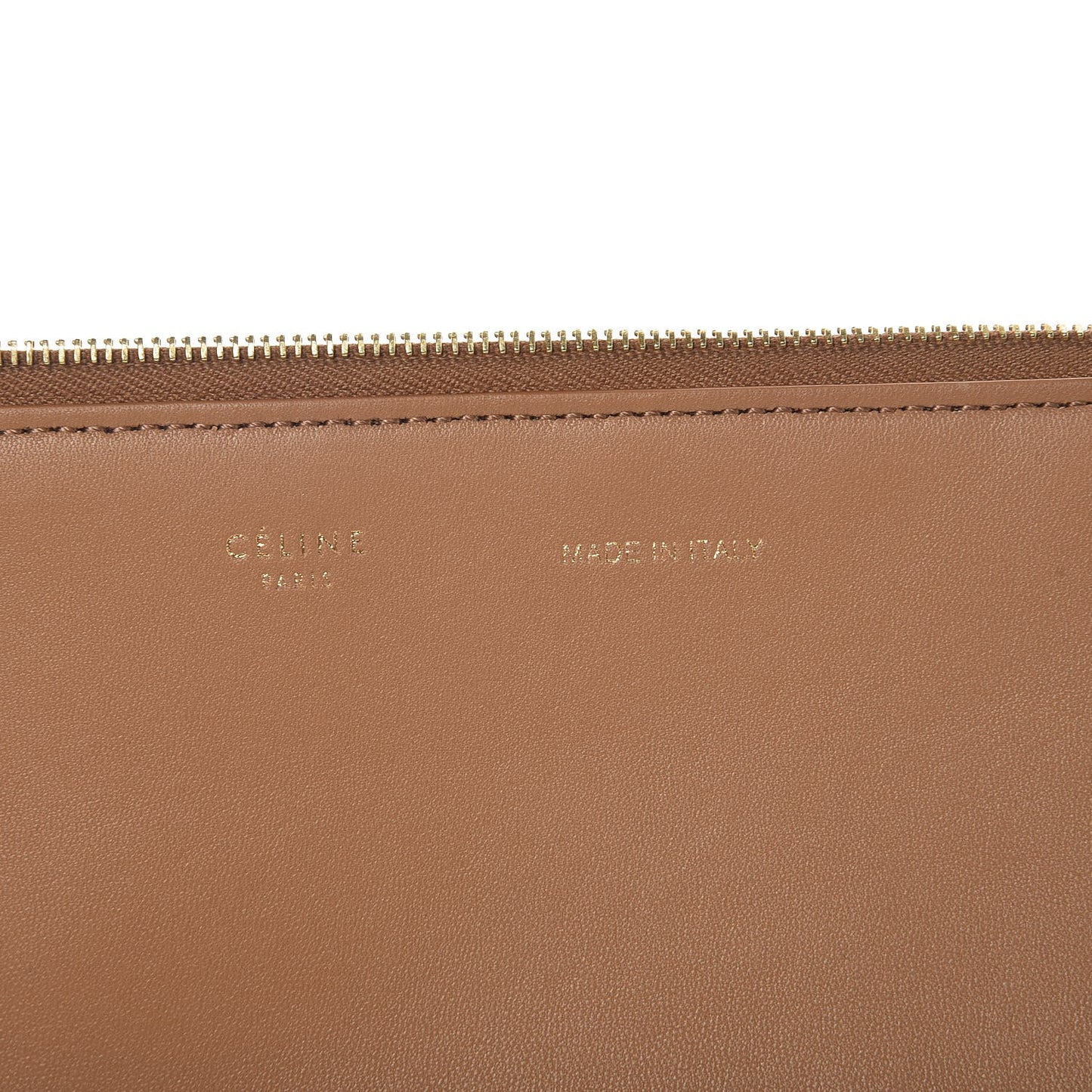 Lambskin Zip Pouch Tan