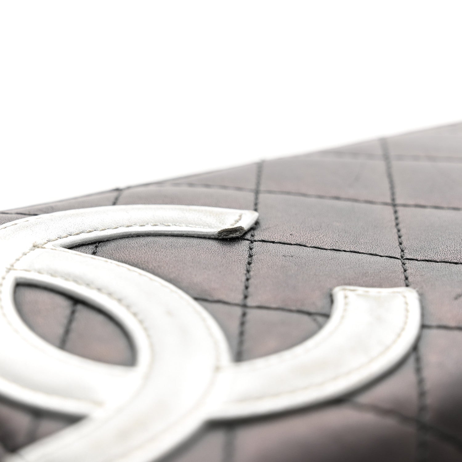 Chanel Calfskin Quilted Cambon Large Gusset Zip Around Wallet Black Silver 8 of 10