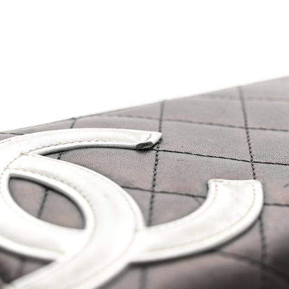 Chanel Calfskin Quilted Cambon Large Gusset Zip Around Wallet Black Silver 8 of 10
