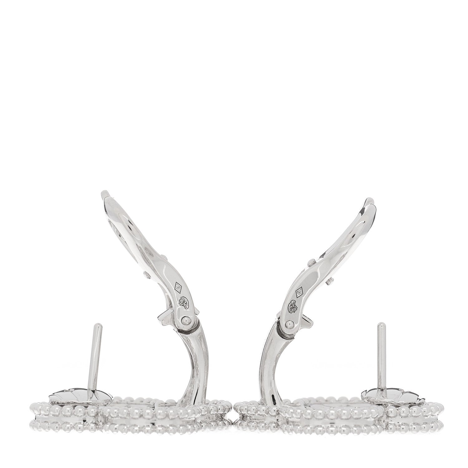 Van Cleef & Arpels 18K White Gold Diamond Magic Alhambra Earrings 3 of 5