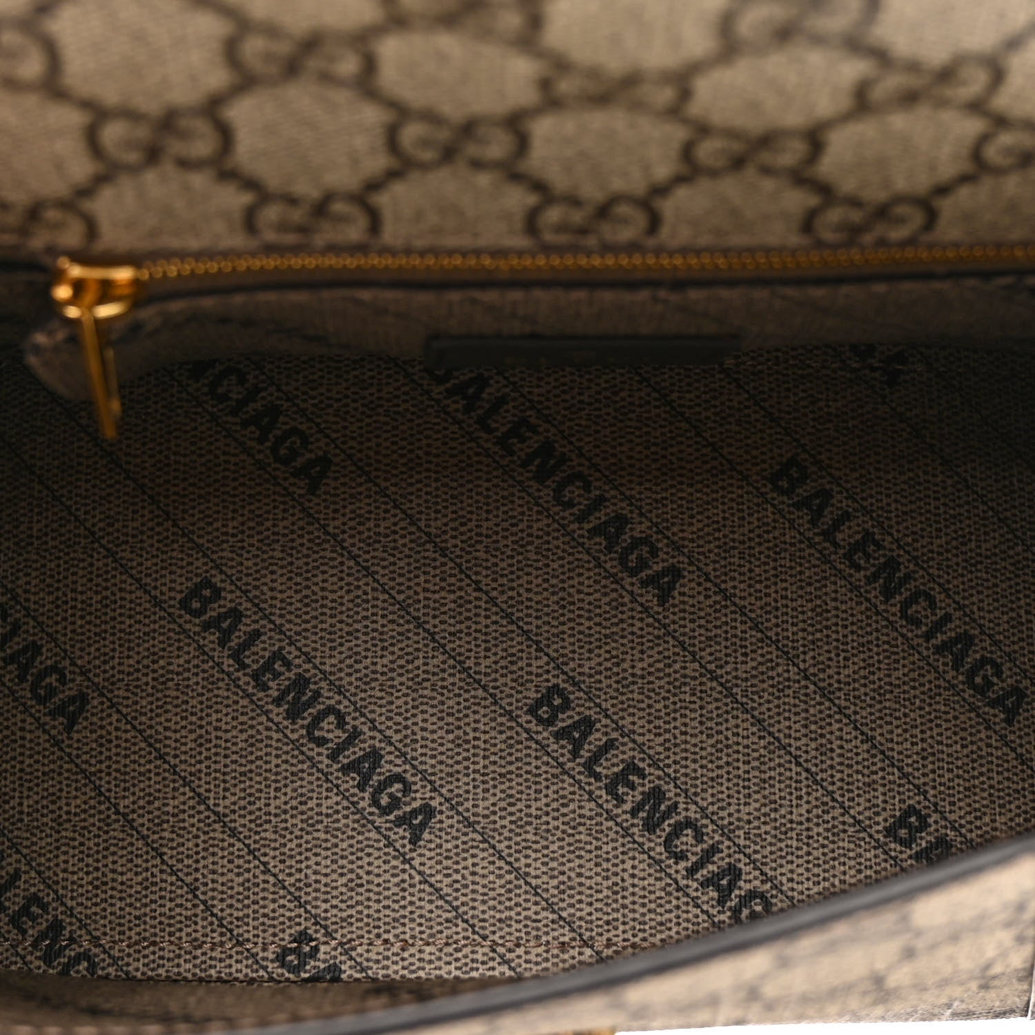 Balenciaga X GUCCI GG Supreme Monogram Small Hourglass Top Handle Bag Beige Ebony 5 of 9
